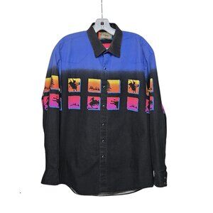 Vintage 80s 90s Roper Mens L Western Snap Button Down Shirt Cowboy Rodeo Country